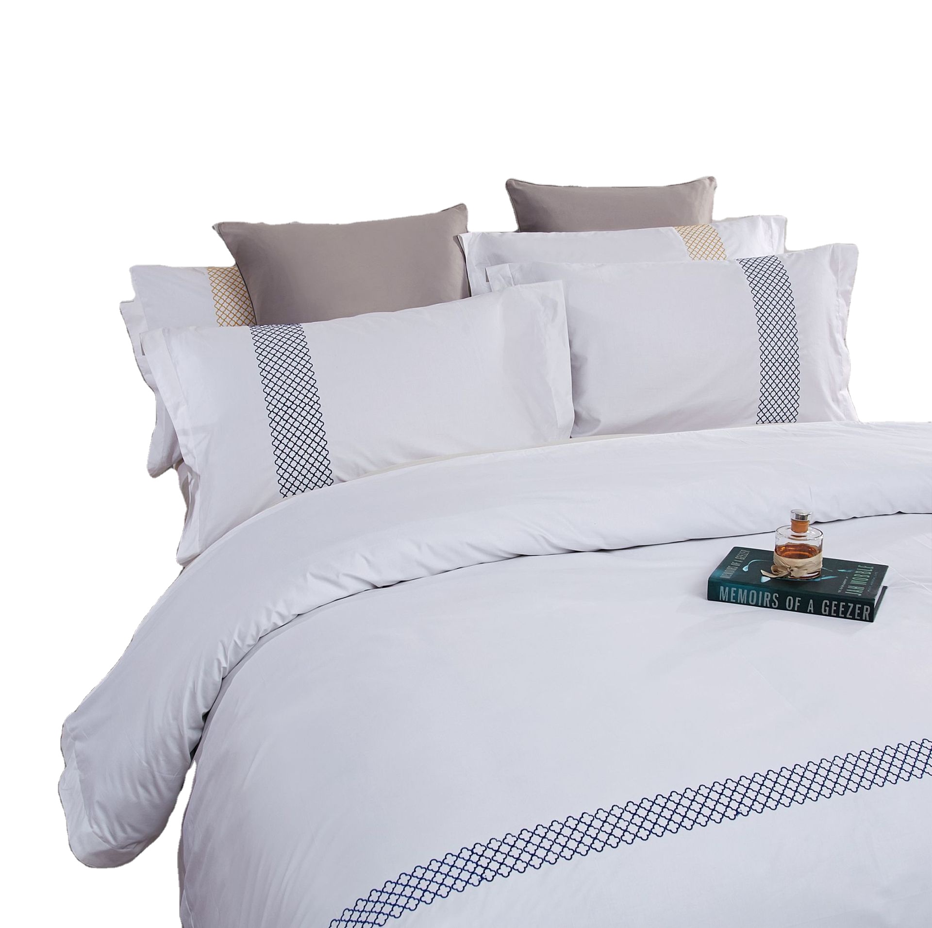 100 хлопок 300tc 3 см атласные полосы отель постельного белья Комплект постельного белья