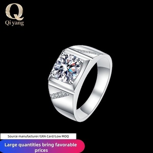 Bague pour homme en argent sterling 925 avec moissanite 1 carat Design dominateur simple personnalisé pour les festivals et les propositions - Product Image 1