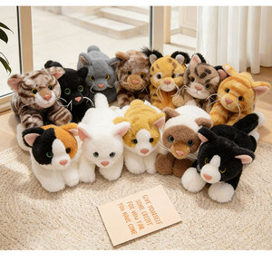 Peluche réaliste de chat de 25 cm, série assortie, chaton en peluche, chat argenté, chat léopard, chat orange, jouets en peluche pour enfants - Product Image 6
