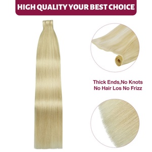 Suministro de Fábrica FH # Extensiones de Cabello Virgen Doble Trama de 60 Pulgadas, Trama Plana y Delgada, Cabello Humano Europeo Liso, 100 Gramos, Venta al Por Mayor - Product Image 2