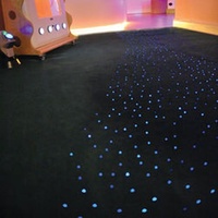 Tapis en fibre optique interactif avec 4 tapis de sol étoilés, tapis doux en polyester pour salle sensorielle, utilisation pour bébé