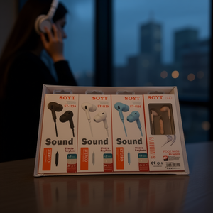 Soyt ST-1139 Stereo Earphones With Microphone Rock Bass Sound 12 Pcs Pack - Product Image 3