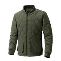 Manteau matelassé en coton à carreaux en velours à col montant pour homme, manteau chaud épais décontracté, veste Y pour homme, vêtements coréens pour homme