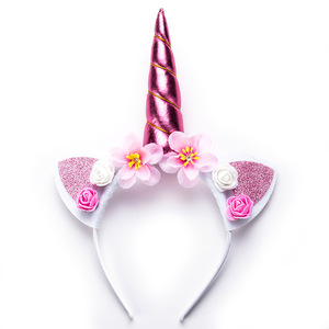 Accessoires de cheveux licorne bandeaux bandeau pour enfants accessoires Photo mignons fille fête décorer bandeaux floraux - Product Image 5