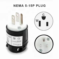 NEMA L5-15P 125V 15A Twist Lock Plug PVC/ABS 3-Pin Male Connector for Generators & Industrial Equipment