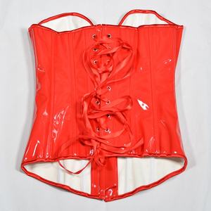 Hot-selling Outerwear Fishbone Bustier Glossy <strong>Leather</strong> Sexy Corset Waist Cincher French Court Style Shapewear - Product Image 6