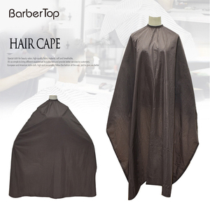 Bata de salón de peluquería de poliéster con botón de gancho, uniforme de peluquería, delantal negro con ventana de visualización para adultos, 140x160cm - Product Image 1