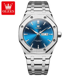   Reloj de Cuarzo Luminoso de Moda, Resistente al Agua, con Calendario, Estilo de Lujo, Marca de Lujo, Logotipo Personalizado OEM 3726, Dorado, Superventas, para Hombre - Product Image 1