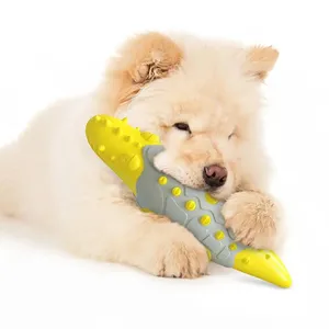 뜨거운 애완 동물 제품 물기 방지 악어 개 칫솔 어금니 스틱 개 장난감