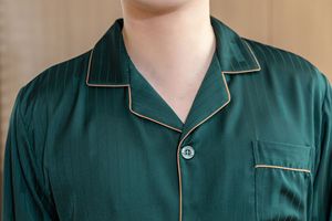 Nuovo <span class=keywords><strong>Pigiama</strong></span> in Maglia da <span class=keywords><strong>Uomo</strong></span>, Casual, a Maniche Lunghe, per Inverno, Primavera, Autunno, Estate, Sottile, Jacquard a Righe, Set per Casa e Outdoor - Product Image 6