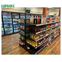 Étagères Gondoles Autoportantes en Bois et Métal Robustes pour Supermarché, Conception Personnalisée, Taille et Disposition sur Mesure, Haute Luminosité