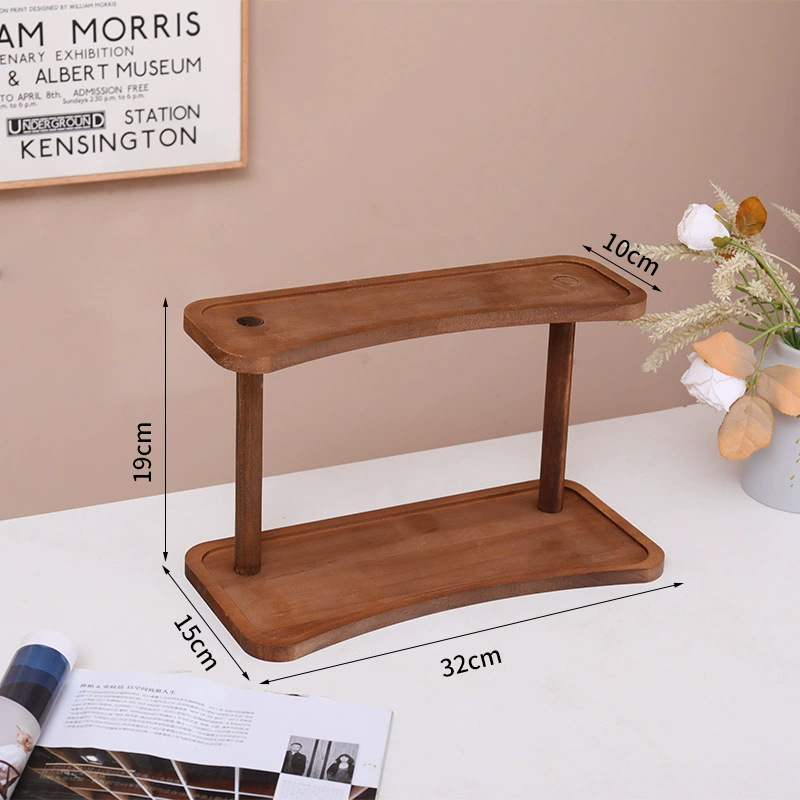 Two-tier, 30cm high storage rack [Walnut]