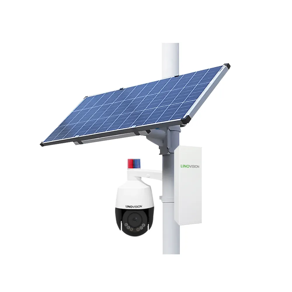 4G Security camera with Solar Power System 5MP Active Deterrence Network PTZ Camera with Human/Vehicle Detection