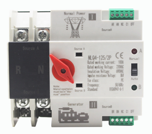 Interruptor de Transferencia Automática de Doble Potencia 2P <span class=keywords><strong>16A</strong></span> a 100A 220V 380V ATS para Generador - Product Image 1