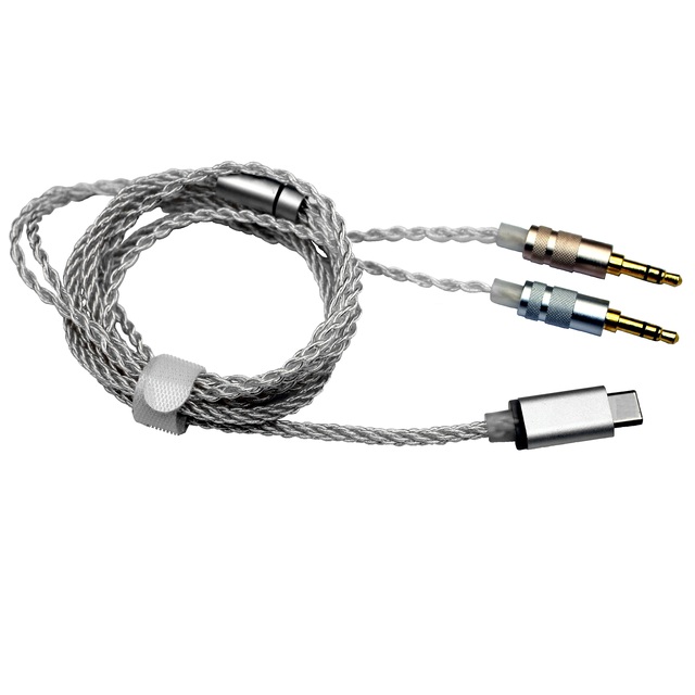 High Quality 17 Core Twisted Pair Silver Plated Gold Plated HiFi Headphone Upgrade Cable Type-C 3.5mm Stereo Plug Stock