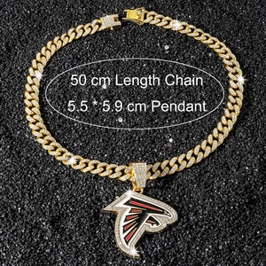 Nuevos Collares con Colgante en Forma de Animal de los Atlanta <span class=keywords><strong>Falcons</strong></span>, Geométricos, con Cristales de Laboratorio/Adornados con Diamantes de Imitación, Cadena de Eslabones Chapada en Oro, a la Moda - Product Image 2