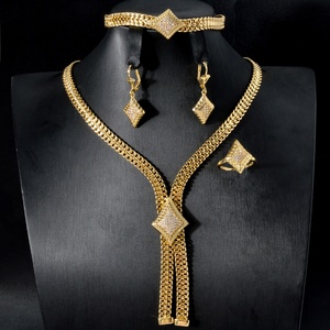 Joyería Bohemia de Lujo, Chapado en Oro de 14k de Dubái, Circonita en Forma de Gota de Agua, Conjuntos de Joyería Clásica para Novia, Compromiso, Aniversario - Product Image 1