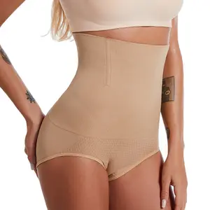 กางเกงรัดรูปเอวสูงสำหรับผู้หญิงชุดบอดี้สูทรัดรูปควบคุมหน้าท้องกางเกงชั้นในกระชับสัดส่วน