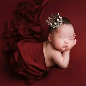 Funda elástica para posar fotos de bebé, manta para envolver fotos de recién nacido, tela para fondo de fotografía, tocado de corona
