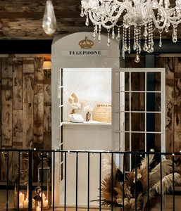 Decoración <span class=keywords><strong>de</strong></span> Boda LUYI, Cabina Telefónica <span class=keywords><strong>de</strong></span> Londres Personalizada, Libro <span class=keywords><strong>de</strong></span> Visitas <span class=keywords><strong>de</strong></span> Audio con Flores, Cabina Telefónica Blanca Británica - Product Image 2