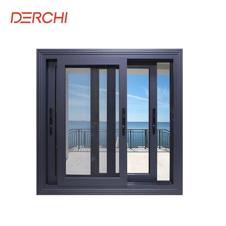 Fenêtre coulissante de bonne qualité, Patio, balcon, véranda, cadre en aluminium, Double glaçage, offre spéciale