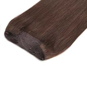 Extensions capillaires Remy en gros, ondulées, type Halo, avec fil invisible, sans clips, extensions de cheveux Halo, mèches Balayage pour salon de beauté - Product Image 1