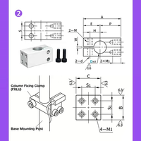 Support de fixation fendu en alliage d'aluminium en forme de T pour arbre de guidage sans gorge, usiné CNC, anodisé