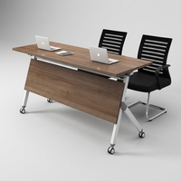 Tables et chaises de conférence modernes en MDF pour bureaux commerciaux - Conception pliable et librement combinable en forme de barre pour la formation