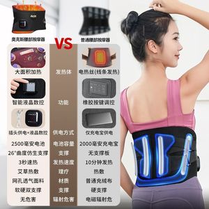 Ceinture de soutien lombaire chauffante rechargeable, 4 vitesses de vibration, thérapie par la chaleur, ceinture de massage pour soulager la taille - Product Image 2