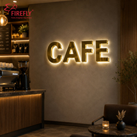 Letras de Canal Retroiluminadas con Espejo Dorado Electrochapado Personalizadas, Letrero de Logotipo 3D LED para Tienda, Letrero Exterior Impermeable IP65