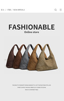 Sac fourre-tout en PU tissé pour femme, style minimaliste et luxueux, avec fermeture magnétique et forme de coquille, pour un usage quotidien