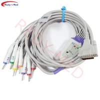 Câble ECG compatible avec Mortara ELI-100 ELI-EI ELI-50, câble patient ECG 10 brins