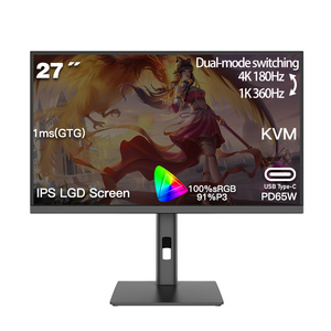 Nueva Pantalla de 27 Pulgadas 4K 180HZ 1K 360HZ con Doble Modo de Conexión Tipo-C para Computadora de Escritorio, Ideal para Gamers de E-Sports - Product Image 1