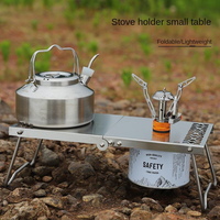 Table pliante en acier inoxydable pour le camping en plein air, portable, multifonctionnelle, pour pique-nique, thé, barbecue, réchaud à gaz plat pliable
