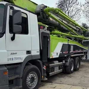 Camion pompe à béton d'occasion 2019 fourni Pompe à béton Zoomlion 33 mètres Piston hydraulique 19 ans Zoomlion 52 mètres Pompe de remorque