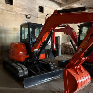 รถขุดตีนตะขาบ Kubota U55-4 มือสอง สีดำ-ส้ม ระบบไฮดรอลิก เครื่องยนต์ดีเซล ตรวจสอบแล้ว - Product Image 5