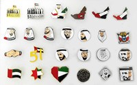Nouveau RTS U.A.E. les Emirats 54 fête nationale métal magnétique broches badges broche badge téléphone autocollant pour EAU Dubaï drapeau fête nationale