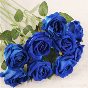 Rosas Artificiales de Terciopelo al por Mayor, <span class=keywords><strong>Flores</strong></span> Decorativas Personalizadas en Rojo, Blanco, Azul, Rosa, Negro y Morado - Product Image 4
