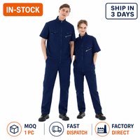 Tenue de travail d'été en coton et polyester à manches courtes, anti-humidité, en stock