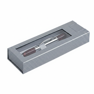 Scatola portapenne in argento con finestra per riporre e mostrare penne, confezione regalo - Product Image 2