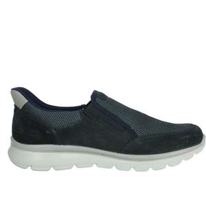 Chaussures à enfiler pour hommes en daim bleu et maille, confortables pour la marche et décontractées - Product Image 4