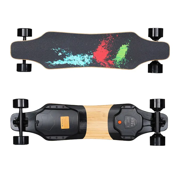 Skate elétrico de 40kmh para adulto, skate elétrico de 42v, 5000mah, controle remoto e placa longa de 6 camadas de bordo, 2 camadas, placa de skate elétrico de bambu