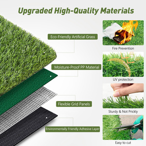 Gazon artificiel synthétique épais, tapis de gazon 3 pi x 5 pi, 15 pieds carrés, réaliste, de qualité supérieure, pour usage extérieur et intérieur - Product Image 2
