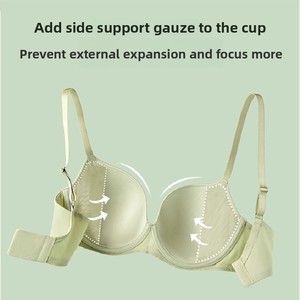 Reggiseno da donna senza cuciture stile Xiatong [Little Green Grape] con design sottile, supporto con ferretto, effetto minimizzante per seni grandi e sollevamento. - Product Image 3