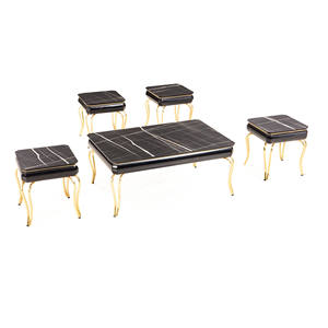 Juego de Mesa de Centro Moderno con Superficie de Mármol Sintético y Patas de Metal, Muebles Decorativos para Sala de Estar - Product Image 2