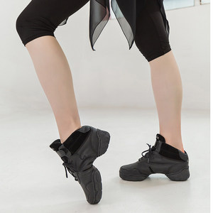 Zapatos <span class=keywords><strong>de</strong></span> baile modernos franceses para mujer, zapatos <span class=keywords><strong>de</strong></span> baile deportivos <span class=keywords><strong>de</strong></span> cuero con suela blanda para jazz, zapatos <span class=keywords><strong>de</strong></span> baile cuadrados con suela dividida - Product Image 2