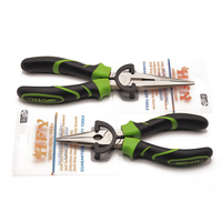 Pince coupante professionnelle GK-D009 6 et 8 pouces pour fil d'acier, manche TPR vert-noir, durable, à bec effilé, qualité industrielle, pour le bricolage