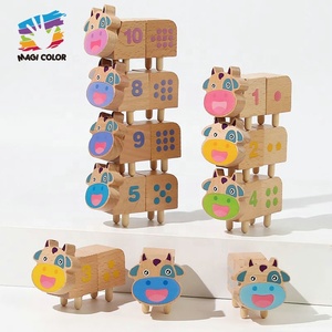 Gioco Educativo Montessori in Legno per Abbinare Numeri con Mucca, <span class=keywords><strong>Puzzle</strong></span> Matematico con Blocchi Staccabili e Pioli Impilabili W12E225 - Product Image 5