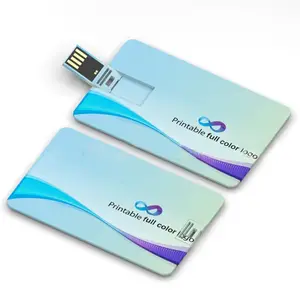 Chiavetta USB Usb 2.0 ad alta velocità con carta di credito personalizzata in fabbrica 8GB 16GB 32GB Full Color Inprint Logo personale Pen Drive USB
