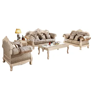 Venda quente sofá de luxo jogos de alta qualidade conjuntos de sala de estar de madeira e sofá da tela sets